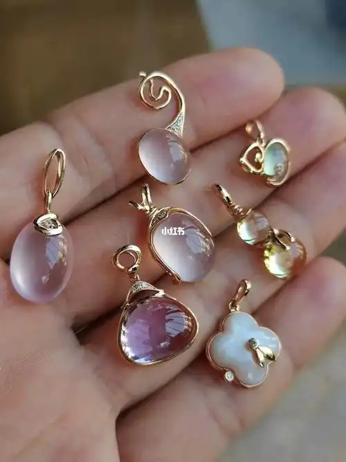 小精品水晶吊坠18k镶嵌