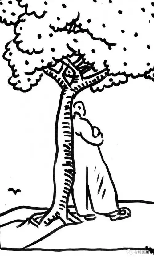 歪脖树图片简笔画手绘,歪脖树图片简笔画_大山谷图库