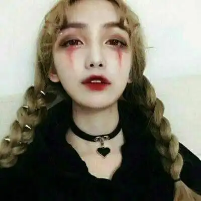 病娇女头像真人血腥 暗黑丧系带血的恐怖头像 - 女生头像图片- 不二
