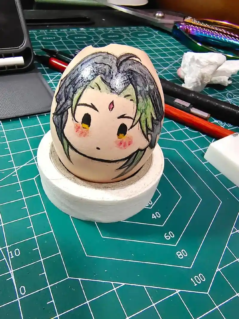 可爱的魈宝.#原神 #魈宝 #画蛋壳 - 抖音