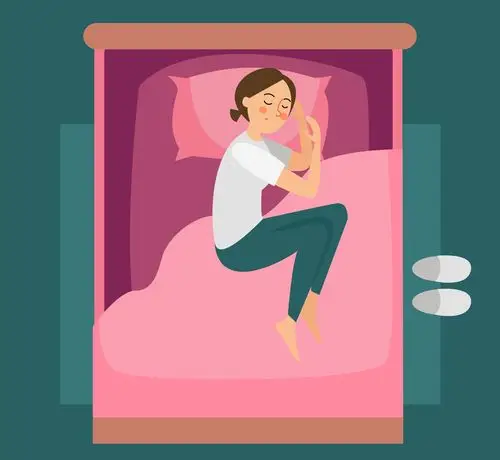 创意睡眠中的女子俯视图矢量素材_矢量人物_懒人图库