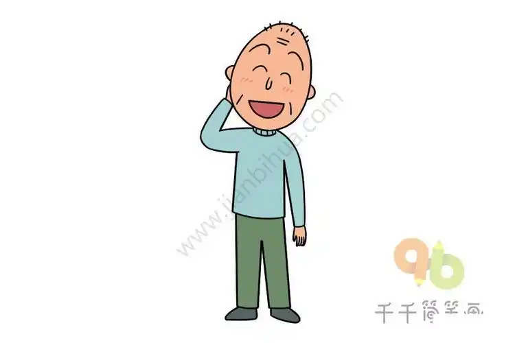 小丸子爷爷奶奶简笔画