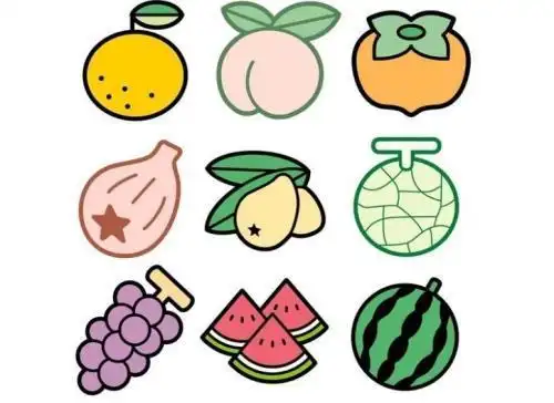 吃水果的孩子简笔画彩色