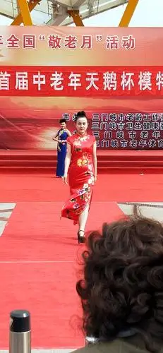 义马神韵模特队参加《三门峡市首届天鹅杯中老年模特大赛》(旗袍篇)