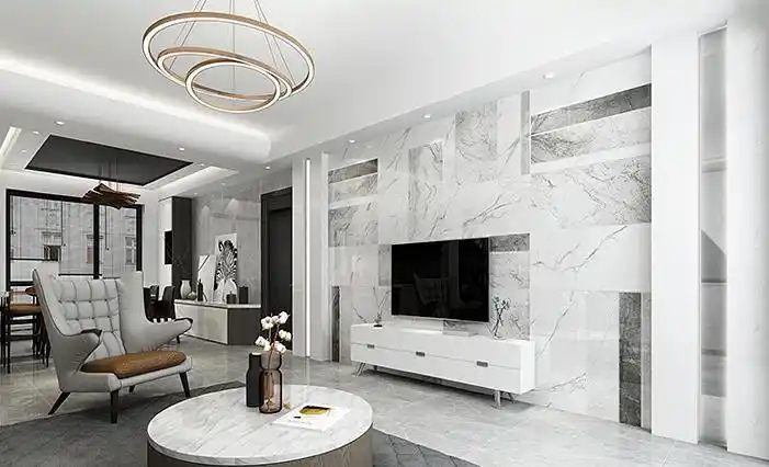 电视背景墙还在贴花砖太土了设计师推荐今年最流行的23款电视墙