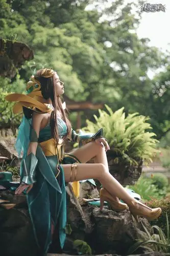 王者荣耀虞姬森之风灵cosplay好颜美腿