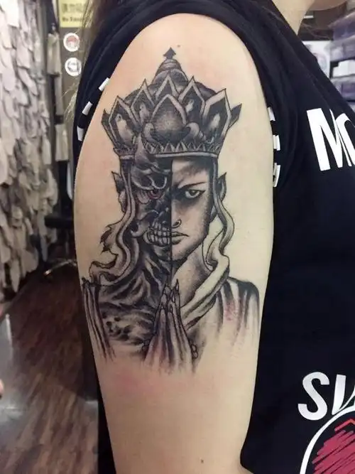 善恶_纹身图案手稿图片_杨子的纹身作品集