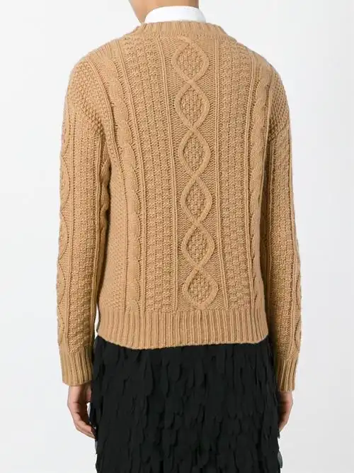 粗绞花针织亮片毛衣