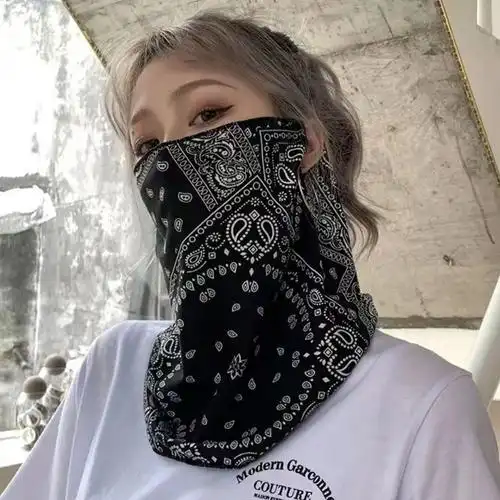 防晒围脖女士夏天防晒面罩骑行面罩遮脸护全脸防晒围脖脖套护颈冰丝
