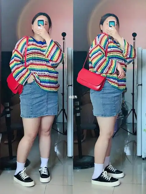 160cm150斤大码女孩也要彩色系穿搭