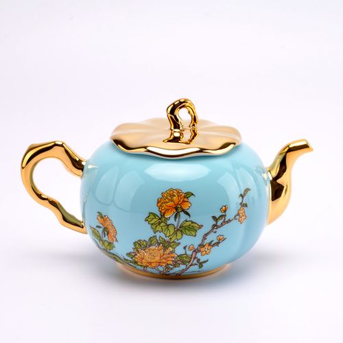 茶具永丰源正品夫人瓷西湖蓝12头茶漏茶壶茶杯整套茶具