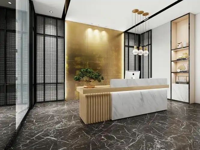 前台接待收银台 新中式收银台服装店柜台宾馆市吧台桌公司酒店前台