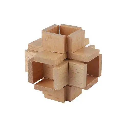 榉木孔明锁六根古典益智玩具趣味解鲁班锁礼物取宝12姐妹雕刻logo