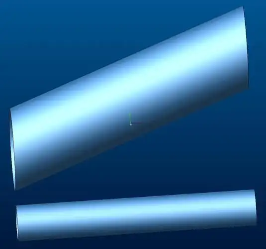 solidworks画两个不平行圆柱切面