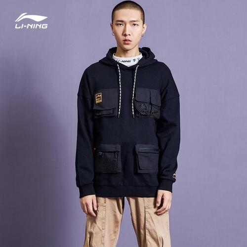 中国李宁 纽约时装周走秀系列 男子套头连帽卫衣 awdp835