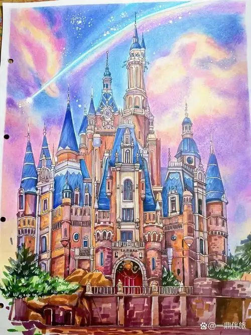 上海迪士尼梦幻城堡🏰 🎀最近喜欢紫色 🎀把梦幻国度留在画纸上