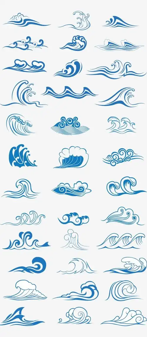 中国传统元素水波纹