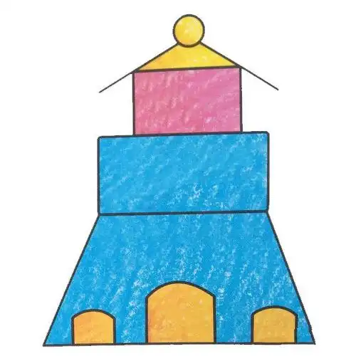 幼儿学画古塔_简笔画 - 搜图案网