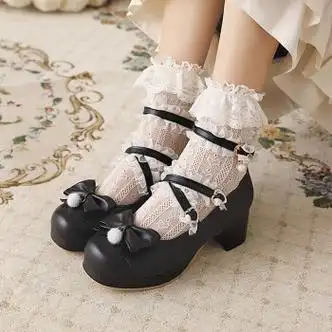 瑞央新款儿童高跟鞋洛丽塔鞋子公主鞋中大童单鞋小女孩演出鞋女童皮鞋