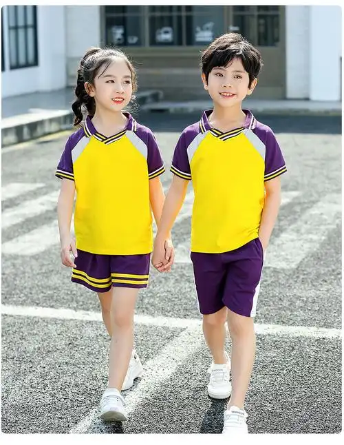 新款珠海市斗门区小学生校服运动服夏装短袖t恤套装夏季长袖秋装拉
