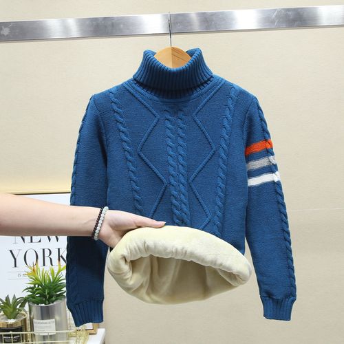 男童毛衣高领冬装2020年新款儿童男孩过年洋气毛衣