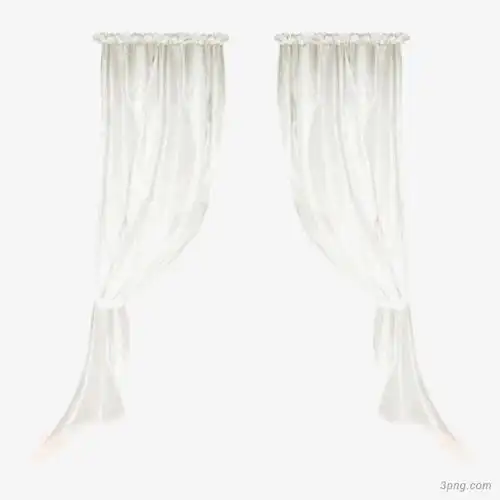 白色漂浮窗帘png素材透明免抠图片漂浮元素