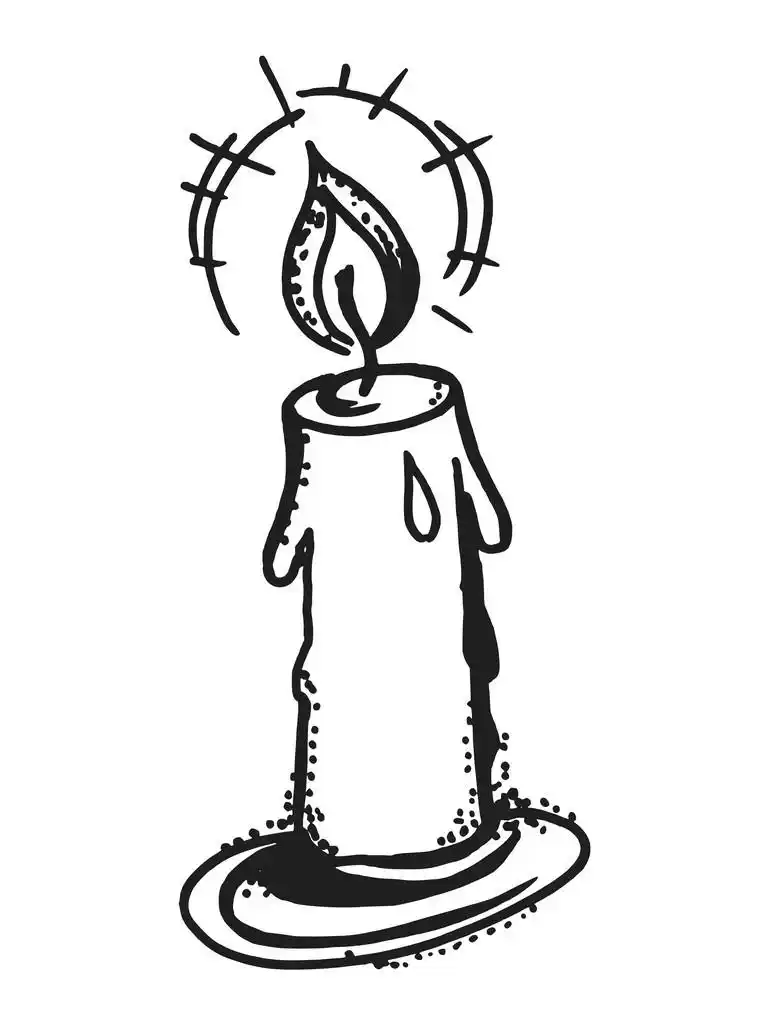 蜡烛烧,手绘,卡通,燃烧蜡烛的素描图