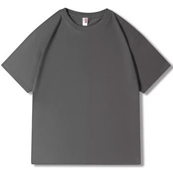 航海日志夏季高级灰深色水泥灰230g纯棉重磅t恤炭灰色宽松短袖男打底
