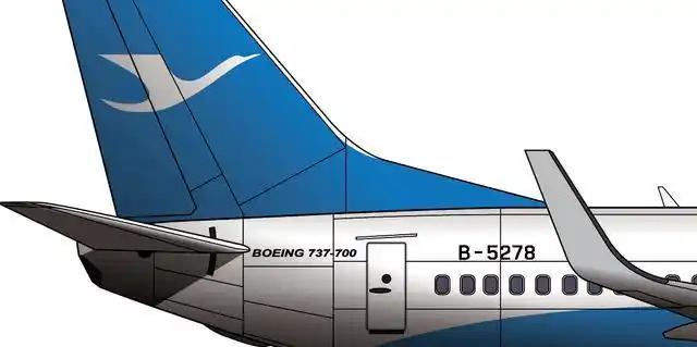 本厂长绘制的厦门航空涂装的b-5278号波音737-700细节2