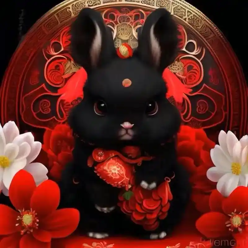 黑兔来袭!#祝大家2023年兔年大吉 # - 抖音
