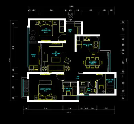 平面原始图的空间布置格局 其实装修无论简单也好,奢华也罢,这从来都