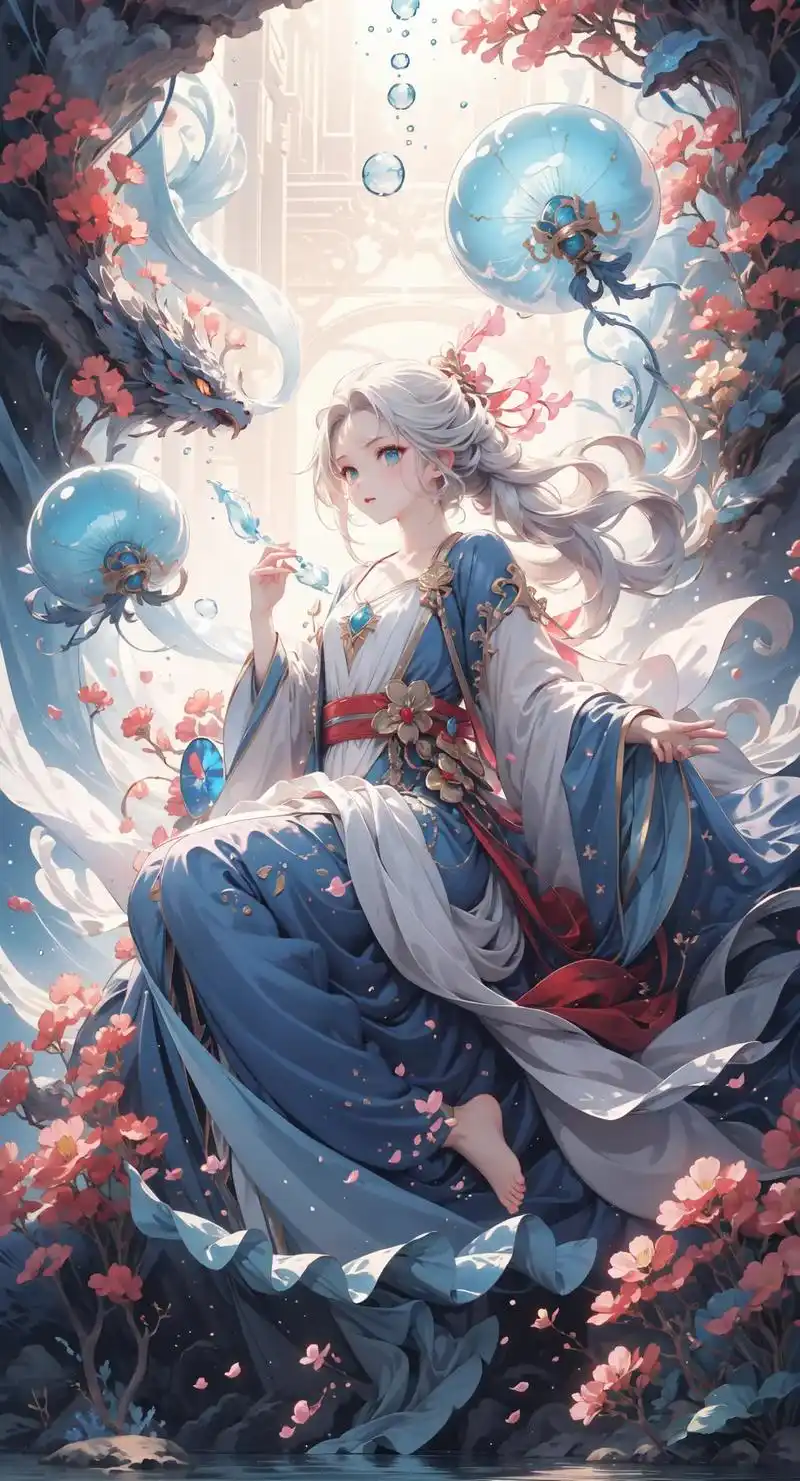 汉服动漫少女.#每日一图 #二次元ai绘画 #古风 #仙气十 - 抖音