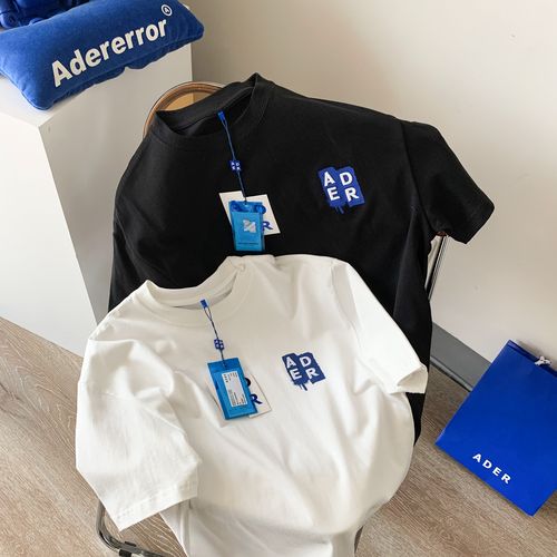 ader error首尔限定刺绣logo印花短袖潮 字母男女情侣宽松百搭t恤