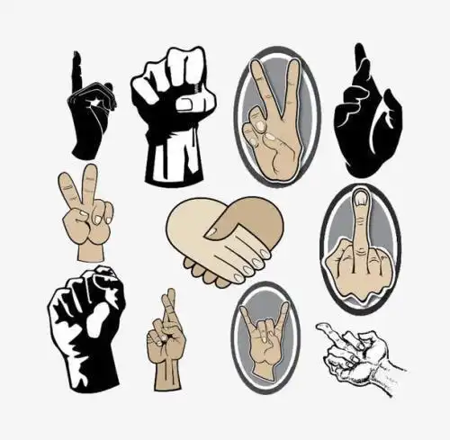 比耶的手势简笔画漫画