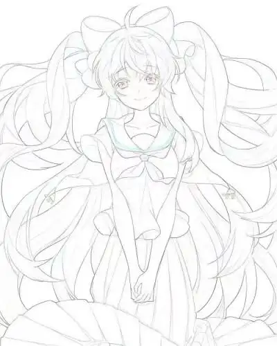 【线稿】手绘素材动漫 画画 可爱 萝莉 萌