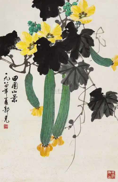 【丝瓜 立轴 纸本】拍卖品_图片_价格_鉴赏_绘画_雅昌艺术品拍卖网