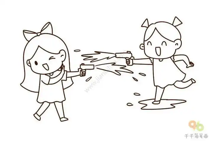 以童年趣事为主题的简笔画