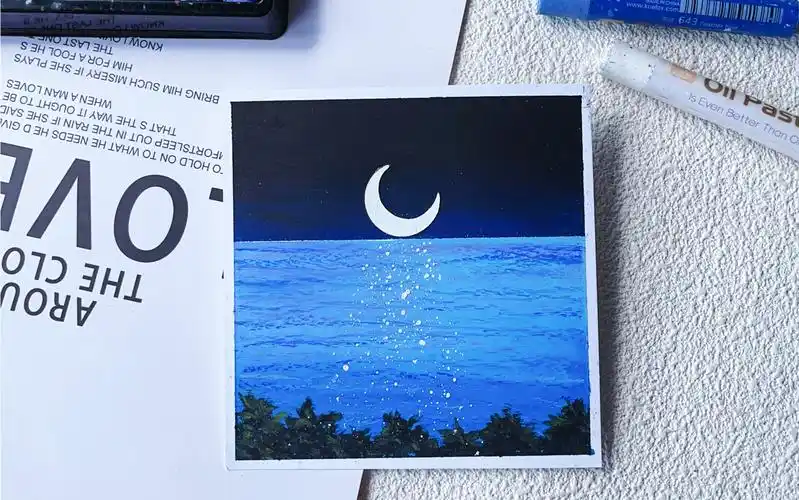 油画棒|今晚夜色真美|风景画视频教程|附色号