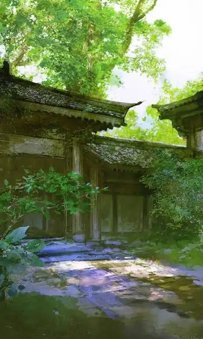 院子 池塘 古风素材 画师伊吹五月