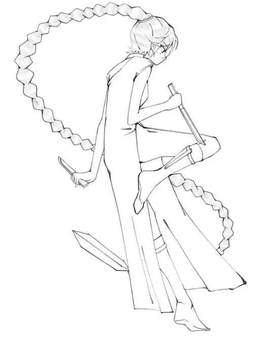 线稿摸鱼的梅花十三71