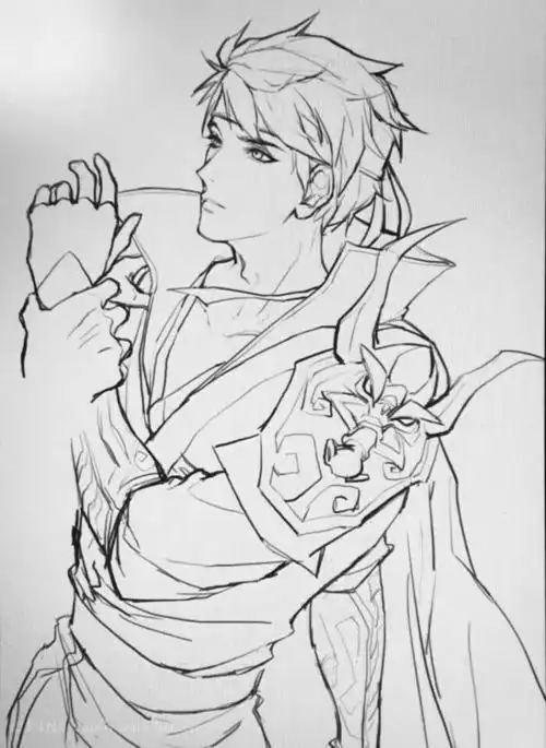 王者荣耀,侵删致歉赵云线稿