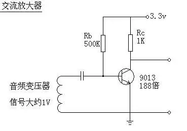 我用三极管9013搭建的交流放大电路,为什么输出只有半周信号(只有正半