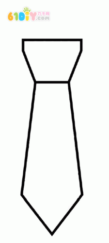 材料:简笔画领带轮廓,勾线笔,彩笔(油画棒)