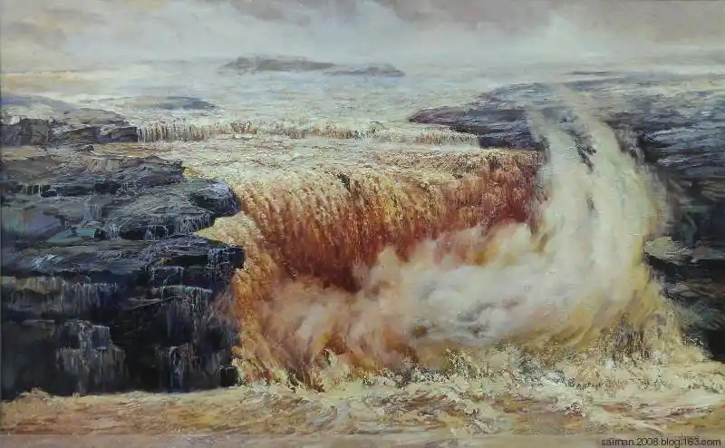 我的近作油画〔黄河颂〕150cmx100cm