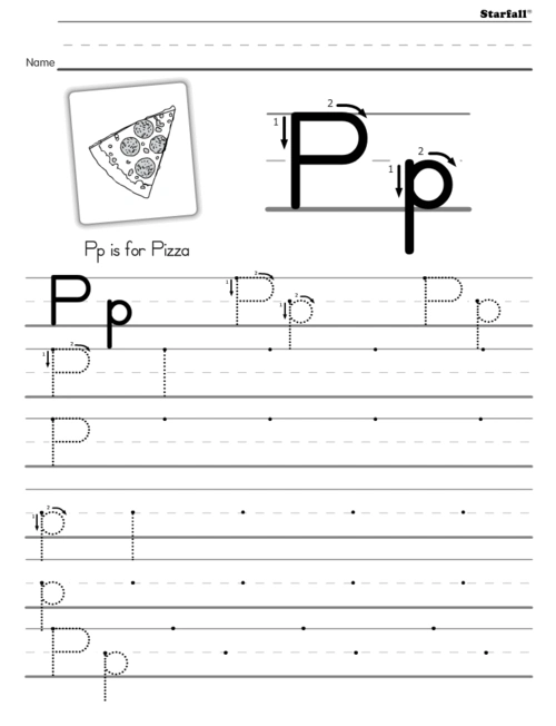 p英文字母p描红