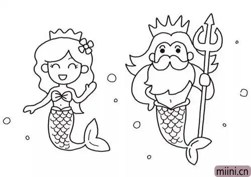 安徒生童话人鱼公主简笔画