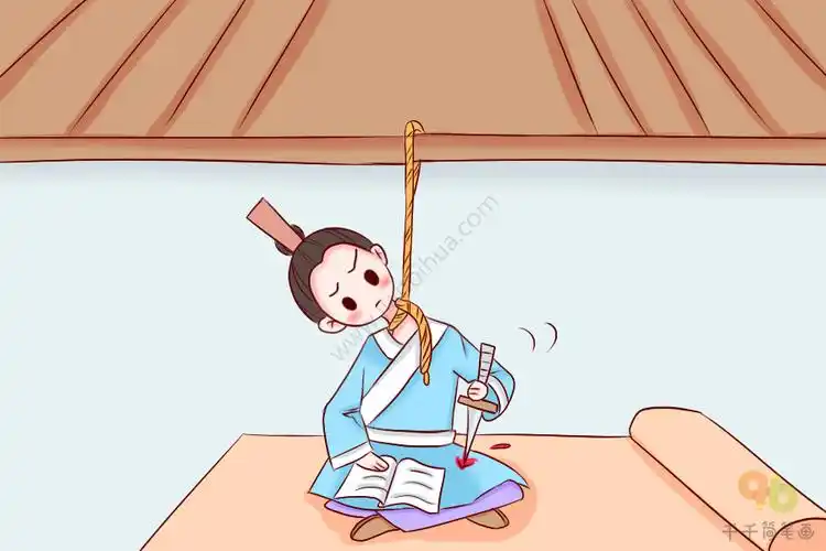 成语大全 悬梁刺股简笔画_成语趣猜猜