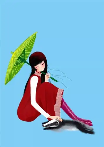 唯美人物服装插画系列回眸一笑百媚生