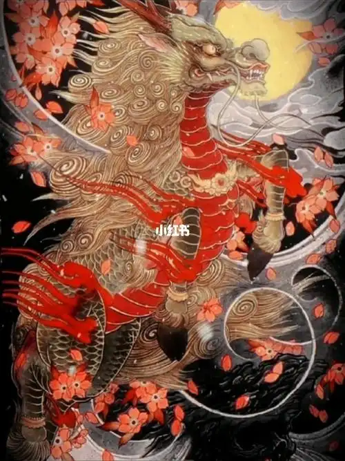 满背麒麟纹身手稿素材