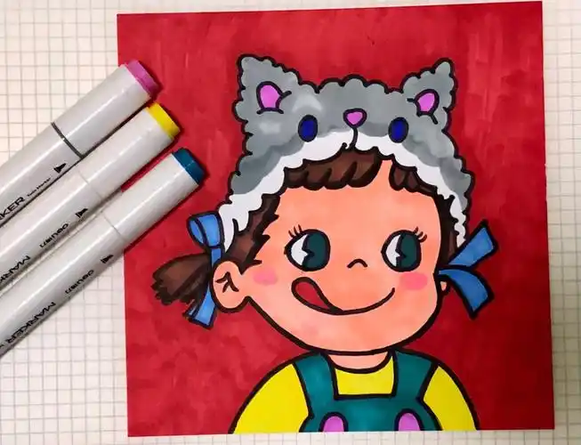 马克笔简笔画卡通画人物附过程和色号